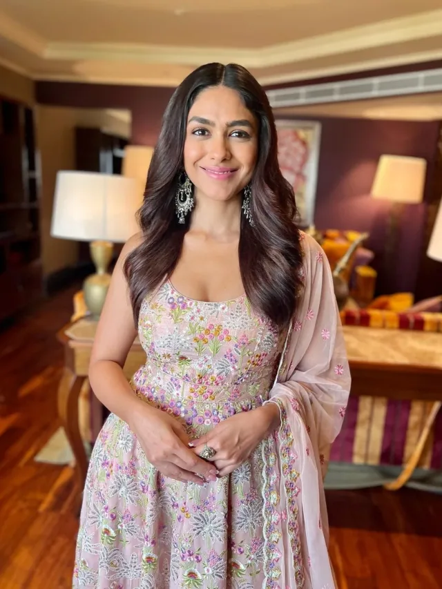 Mrunal Thakur Rocks A Stunning Multicoloured Anarkali! Check Photos!