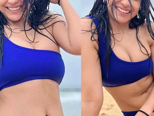 Mrunal Thakur Sizzles in Blue Bikini at Beach! Check Pics!