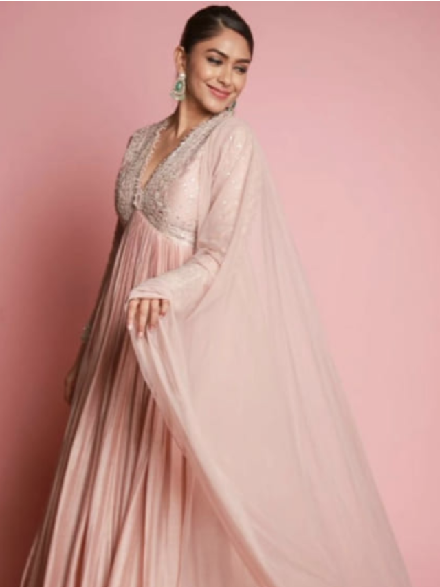 Mrunal Thakur’s Rs.79,900 Pink Anarkali Ensemble Breakdown!