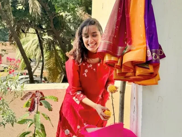 Shraddha Kapoor’s Gudi Padwa Celebration In Traditional Red Attire!