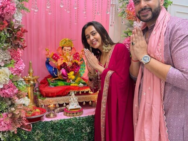 Tejasswi Prakash Welcomes Ganpati Bappa With Karan In Festive Style